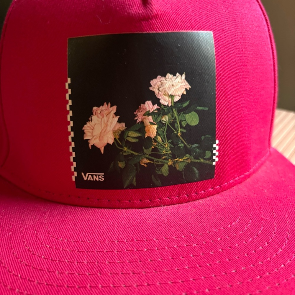 Vans Bragg Jazzy Pink Snapback Hat in Hot Pink NWOT Floral Graphic 🌸🌹🌺🌷🪷🌼 - Picture 5 of 13